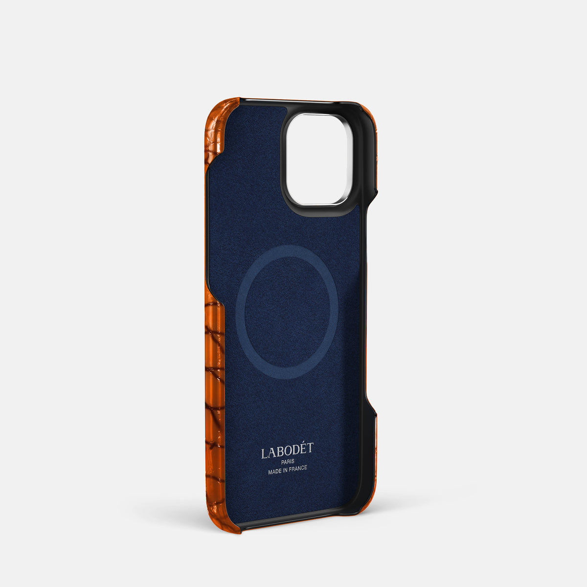 Clay-Court iPhone 16 Pro Classic Case Patina Alligator with Steel Metal -4 | Clay-Court-Steel
