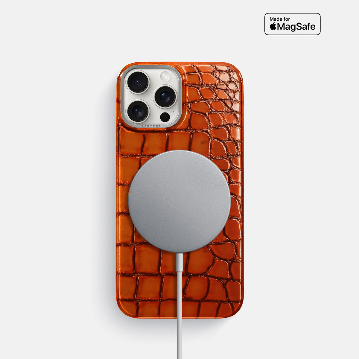 Clay-Court iPhone 16 Pro Classic Case Patina Alligator with Steel Metal -5 | Clay-Court-Steel