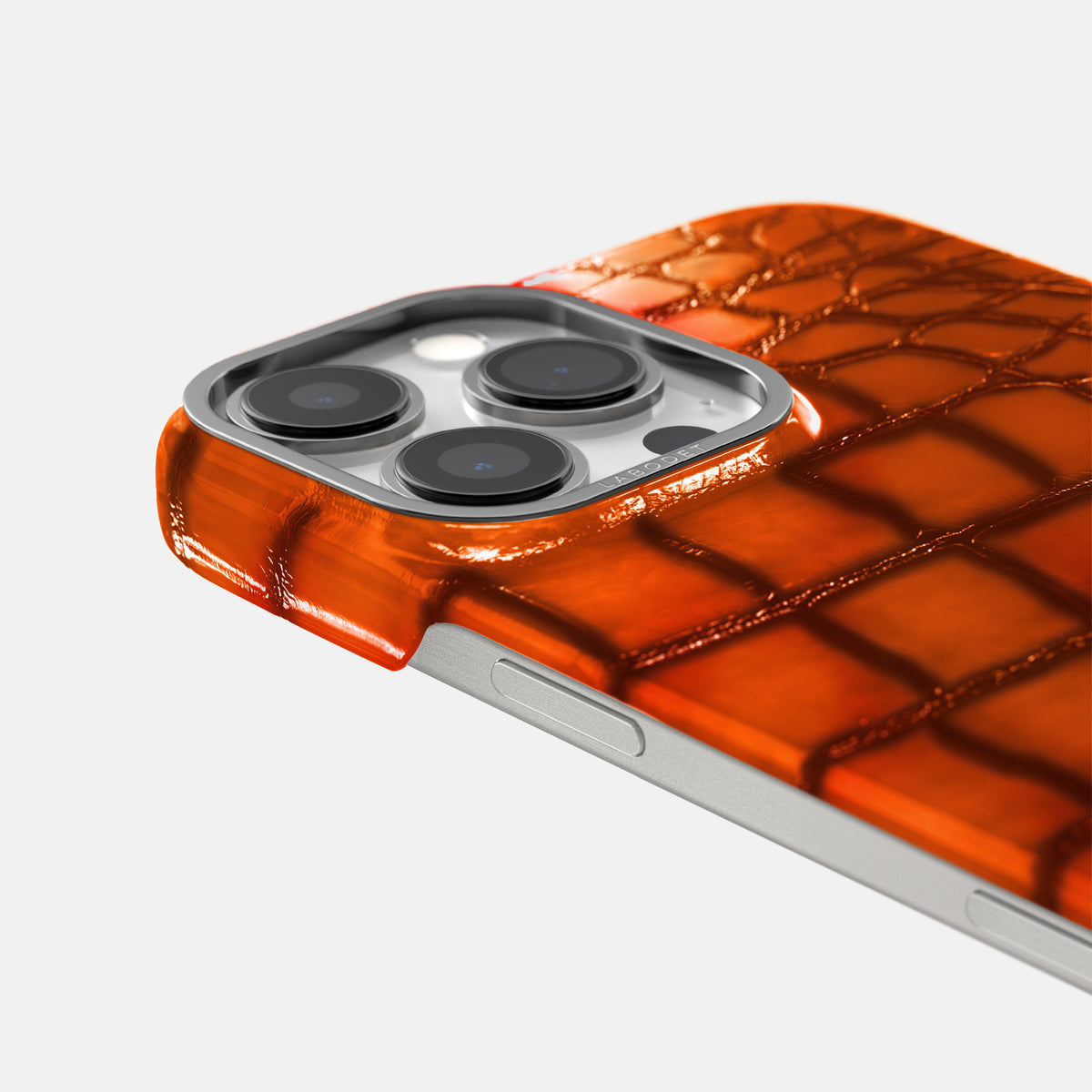 Clay-Court iPhone 16 Pro Classic Case Patina Alligator with Steel Metal -6 | Clay-Court-Steel
