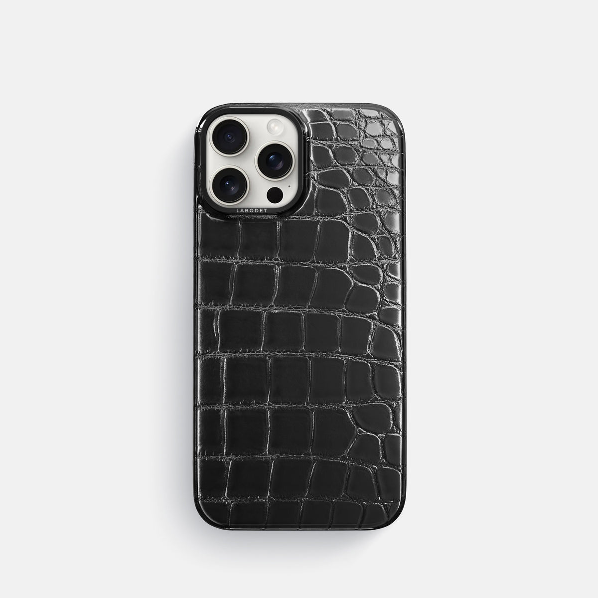 Havana-Black iPhone 16 Pro Classic Case Patina Alligator with Black Metal -1 | Havana-Black-Black