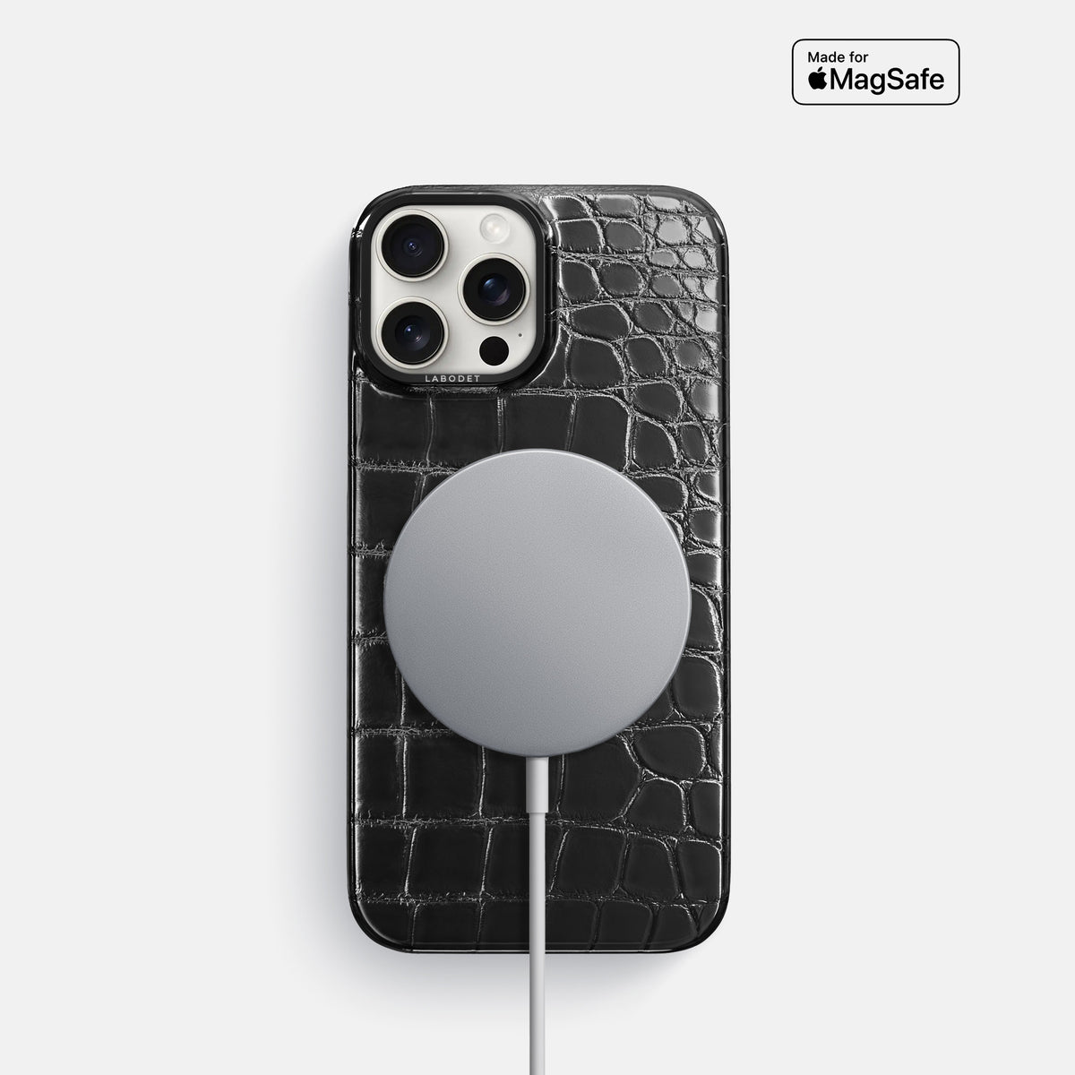 Havana-Black iPhone 16 Pro Classic Case Patina Alligator with Black Metal -5 | Havana-Black-Black