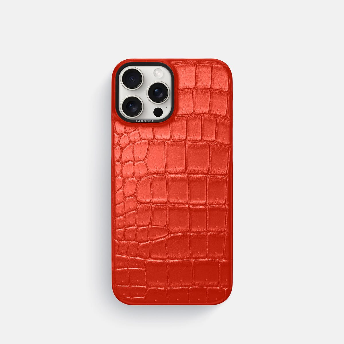 Rust iPhone 16 Pro Classic Case Porosus Crocodile with Black Metal -1 | Rust-Black
