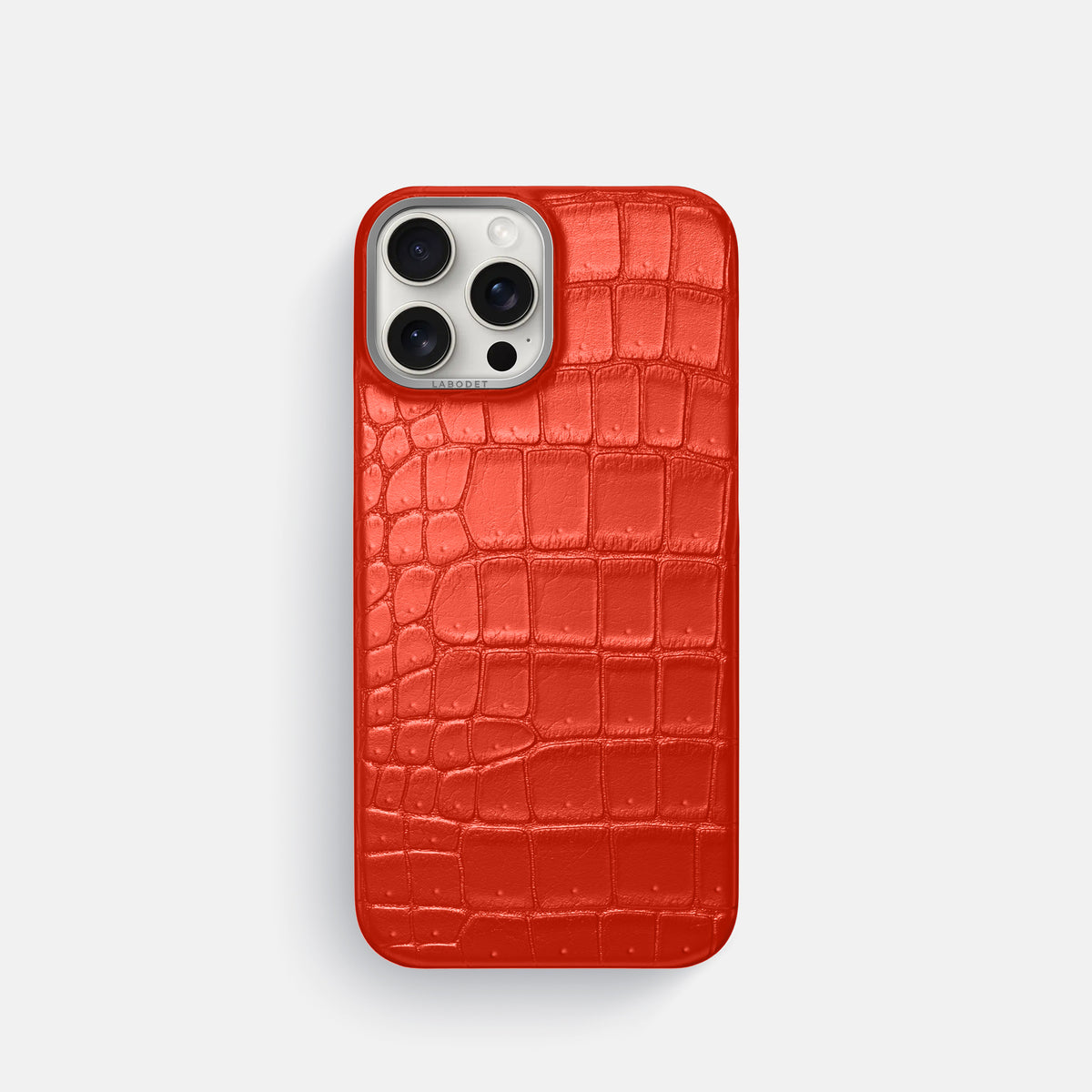 Rust iPhone 16 Pro Classic Case Porosus Crocodile with Steel Metal -1 | Rust-Steel