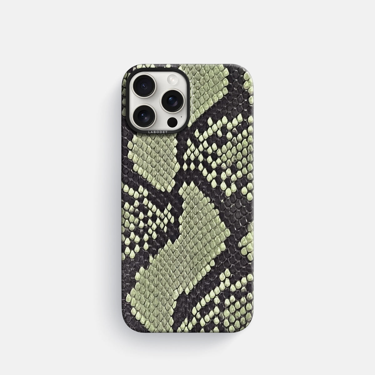 Army Green iPhone 16 Pro Classic Case In Python with Black Metal -1 | Army-Green-Black