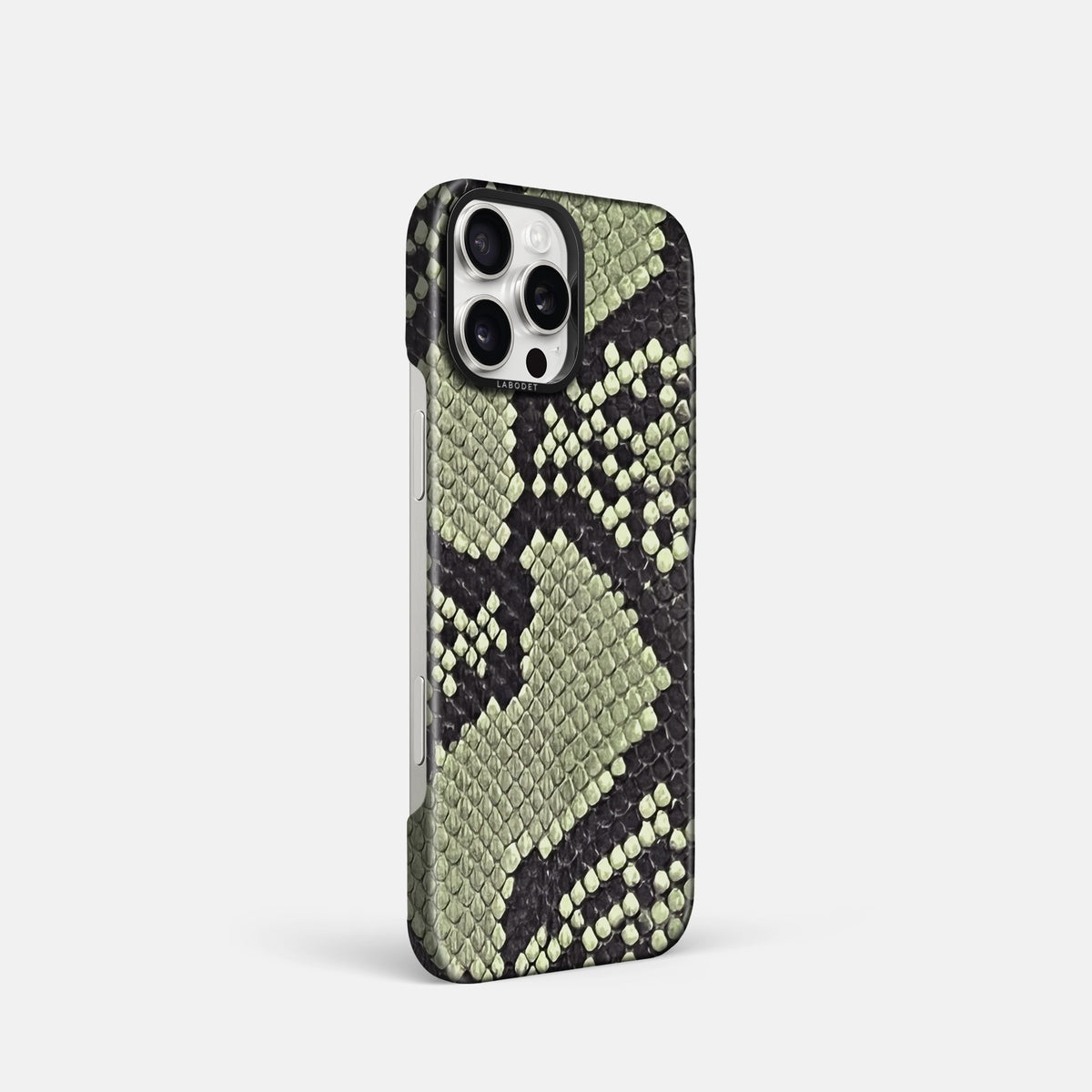 Army Green iPhone 16 Pro Classic Case In Python with Black Metal -2 | Army-Green-Black