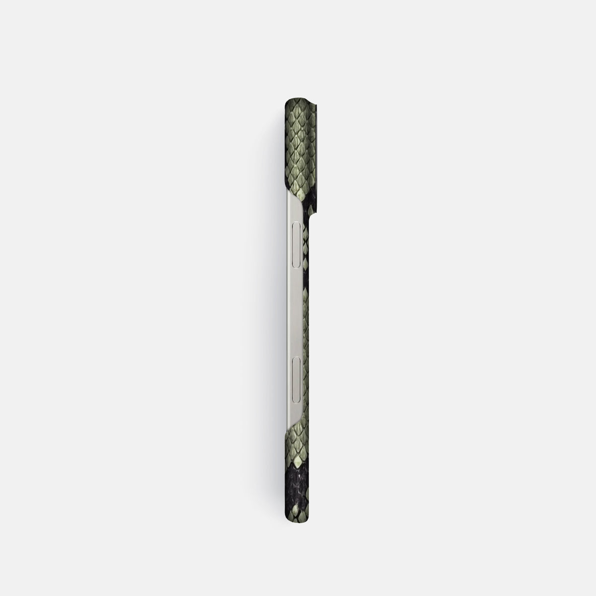 Army Green iPhone 16 Pro Classic Case In Python with Black Metal -3 | Army-Green-Black