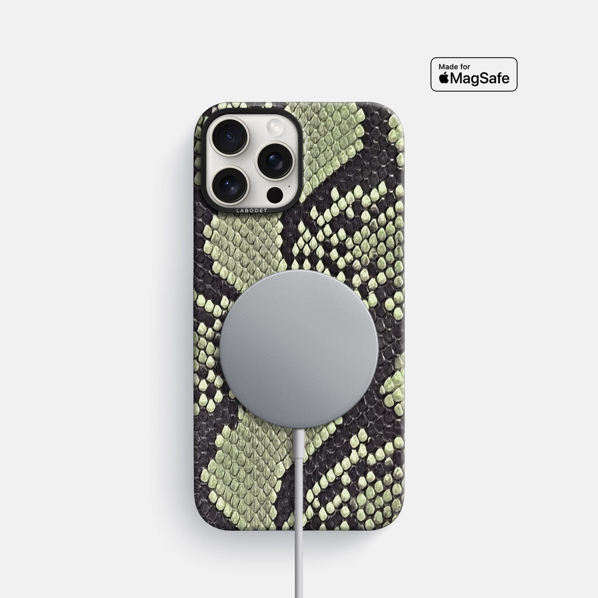 Army Green iPhone 16 Pro Classic Case In Python with Black Metal -5 | Army-Green-Black