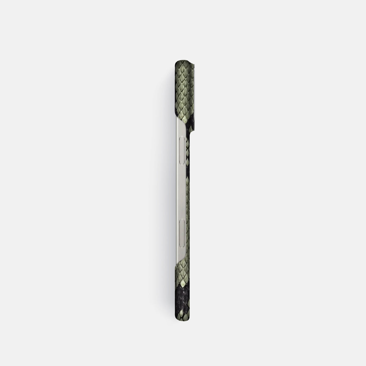 Army Green iPhone 16 Pro Classic Case In Python with Steel Metal -3 | Army-Green-Steel