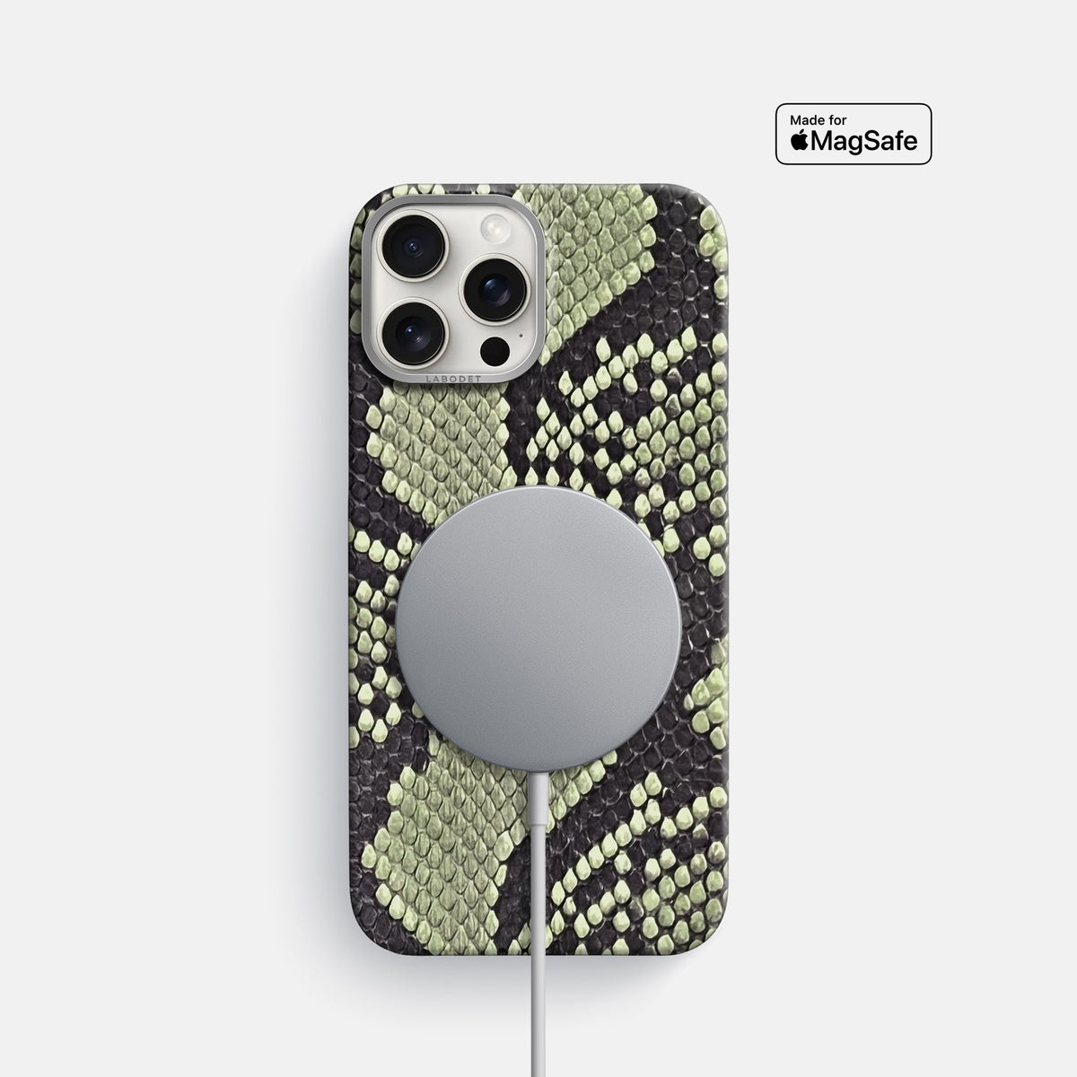 Army Green iPhone 16 Pro Classic Case In Python with Steel Metal -5 | Army-Green-Steel