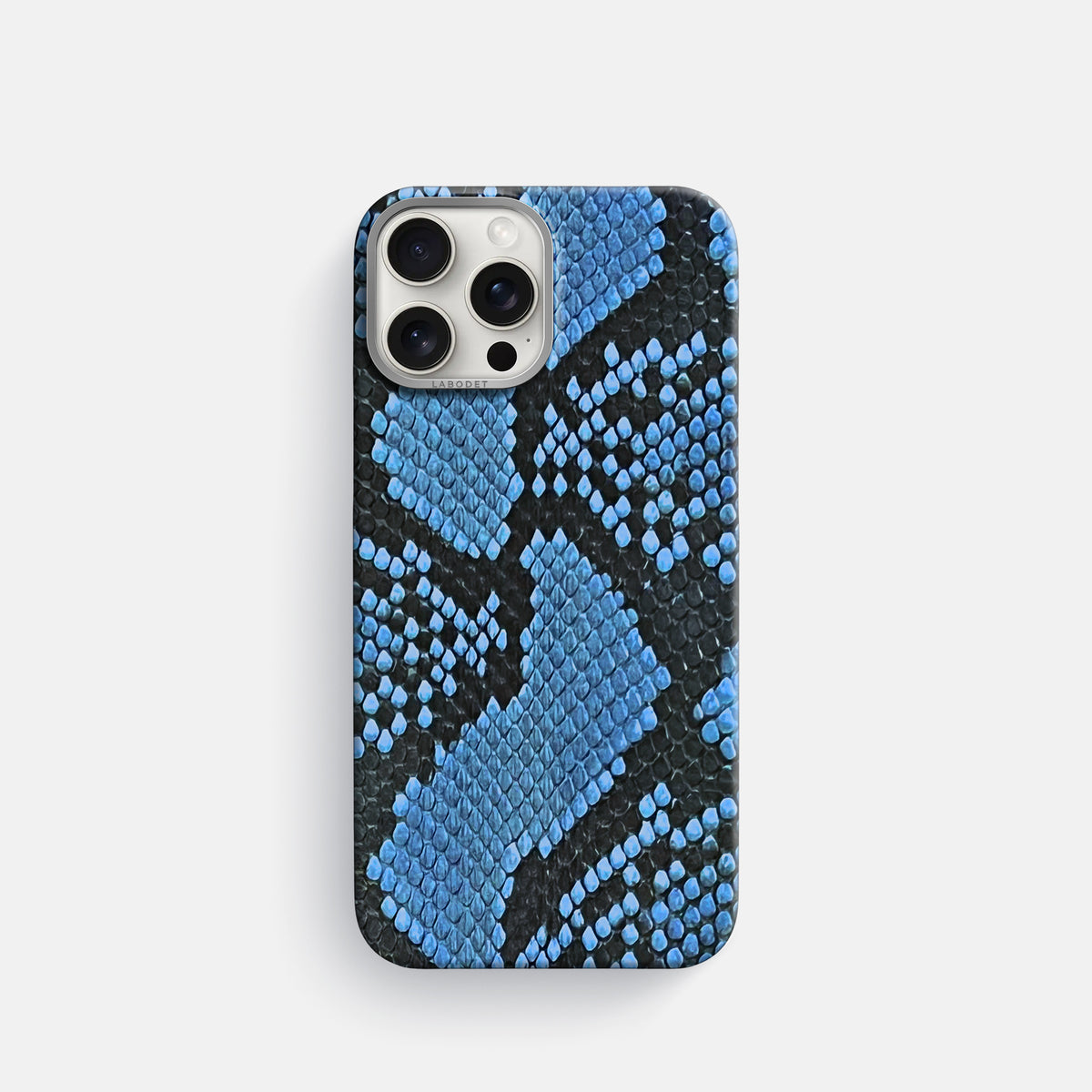 Blue-Jeans iPhone 16 Pro Classic Case In Python with Steel Metal -1 | Blue-Jeans-Steel
