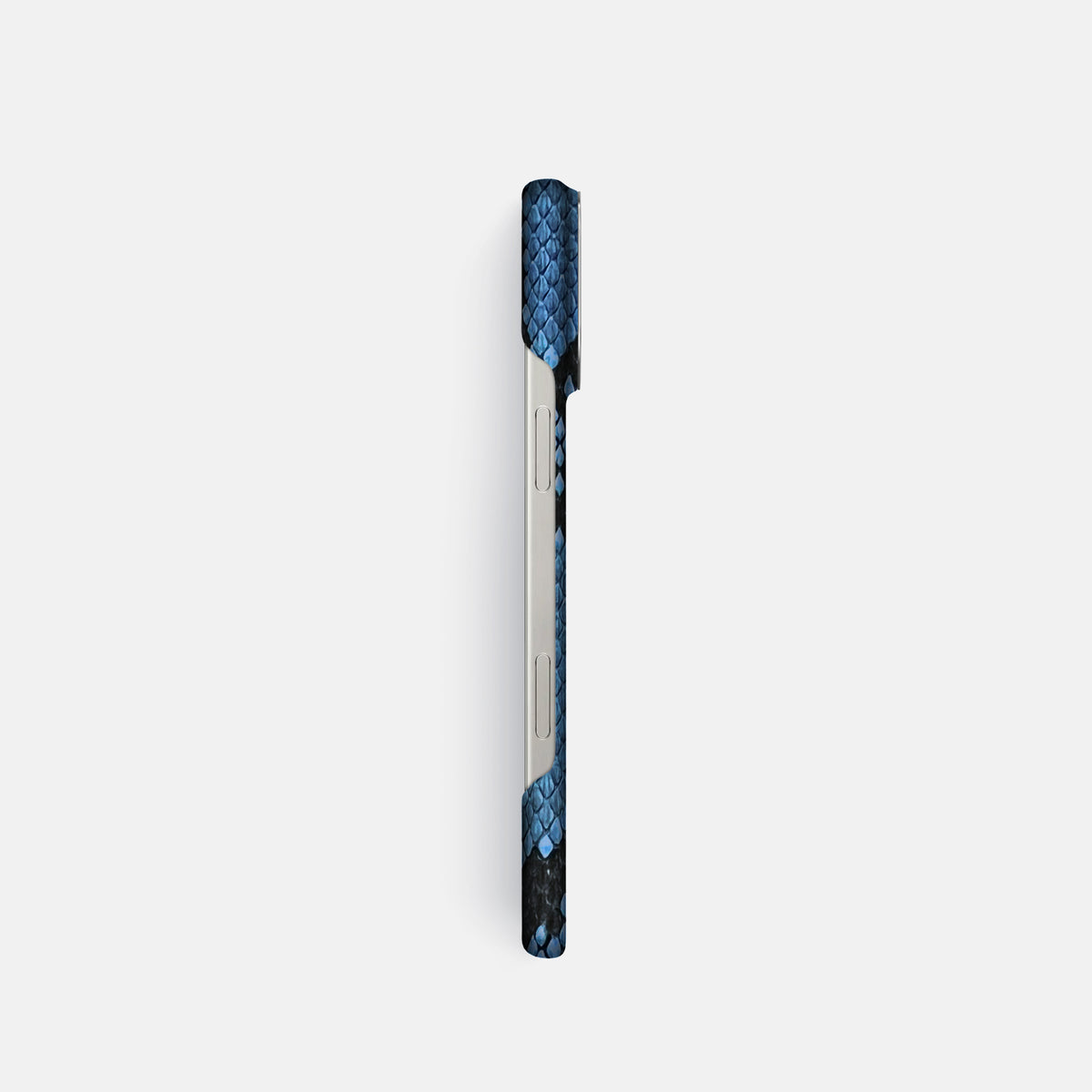 Blue-Jeans iPhone 16 Pro Classic Case In Python with Steel Metal -3 | Blue-Jeans-Steel