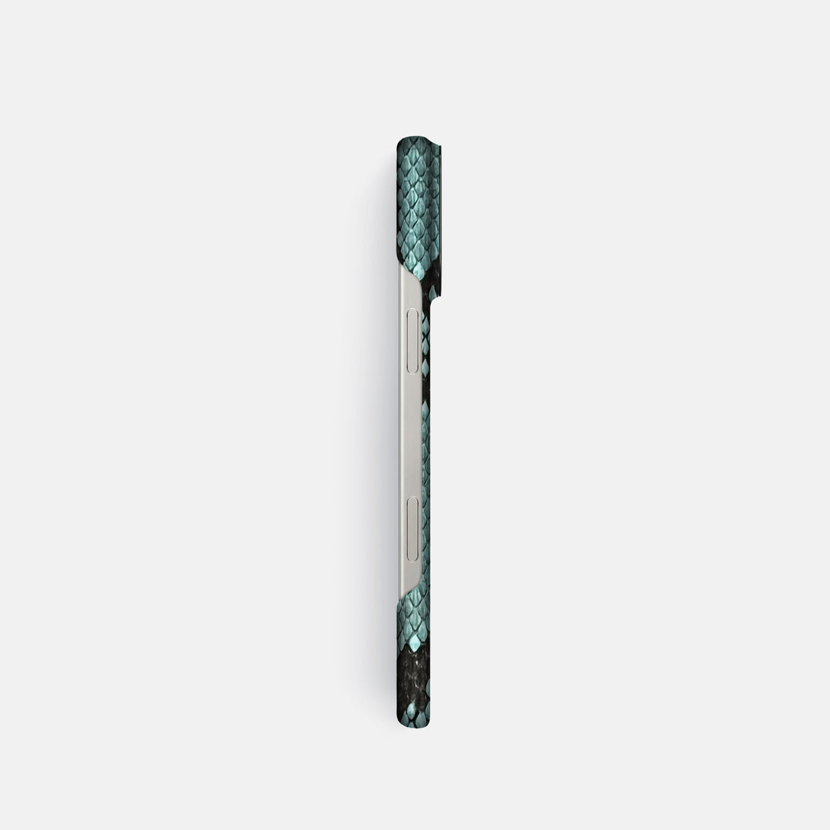 Blue Lagoon iPhone 16 Pro Classic Case In Python with Black Metal -3 | Blue-Lagoon-Black