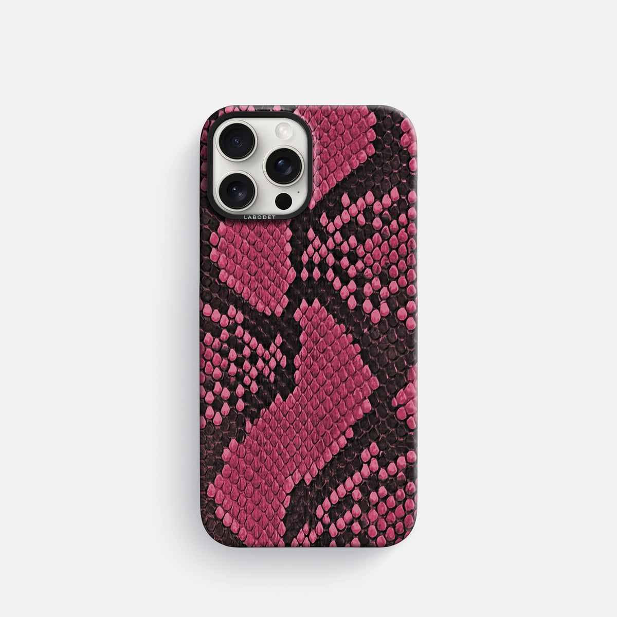 Burgundy iPhone 16 Pro Classic Case In Python with Black Metal -1 | Burgundy-Black