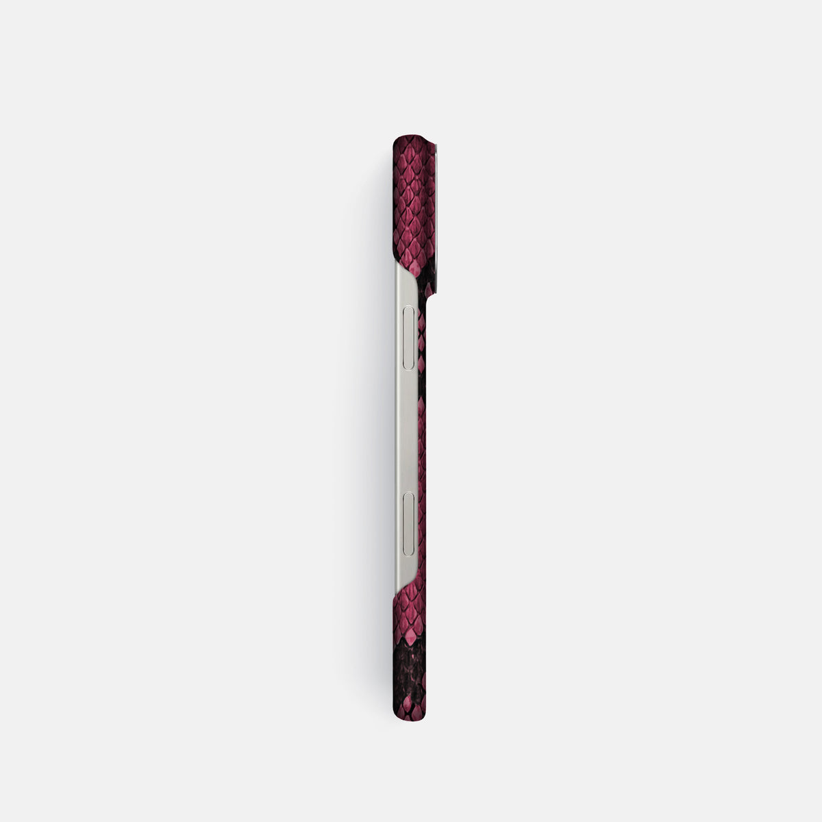 Burgundy iPhone 16 Pro Classic Case In Python with Steel Metal -3 | Burgundy-Steel
