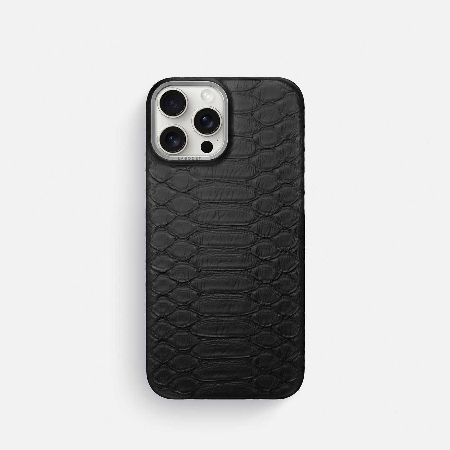 Black iPhone 16 Pro Classic Case Python with Steel Metal -1 | Black-Steel