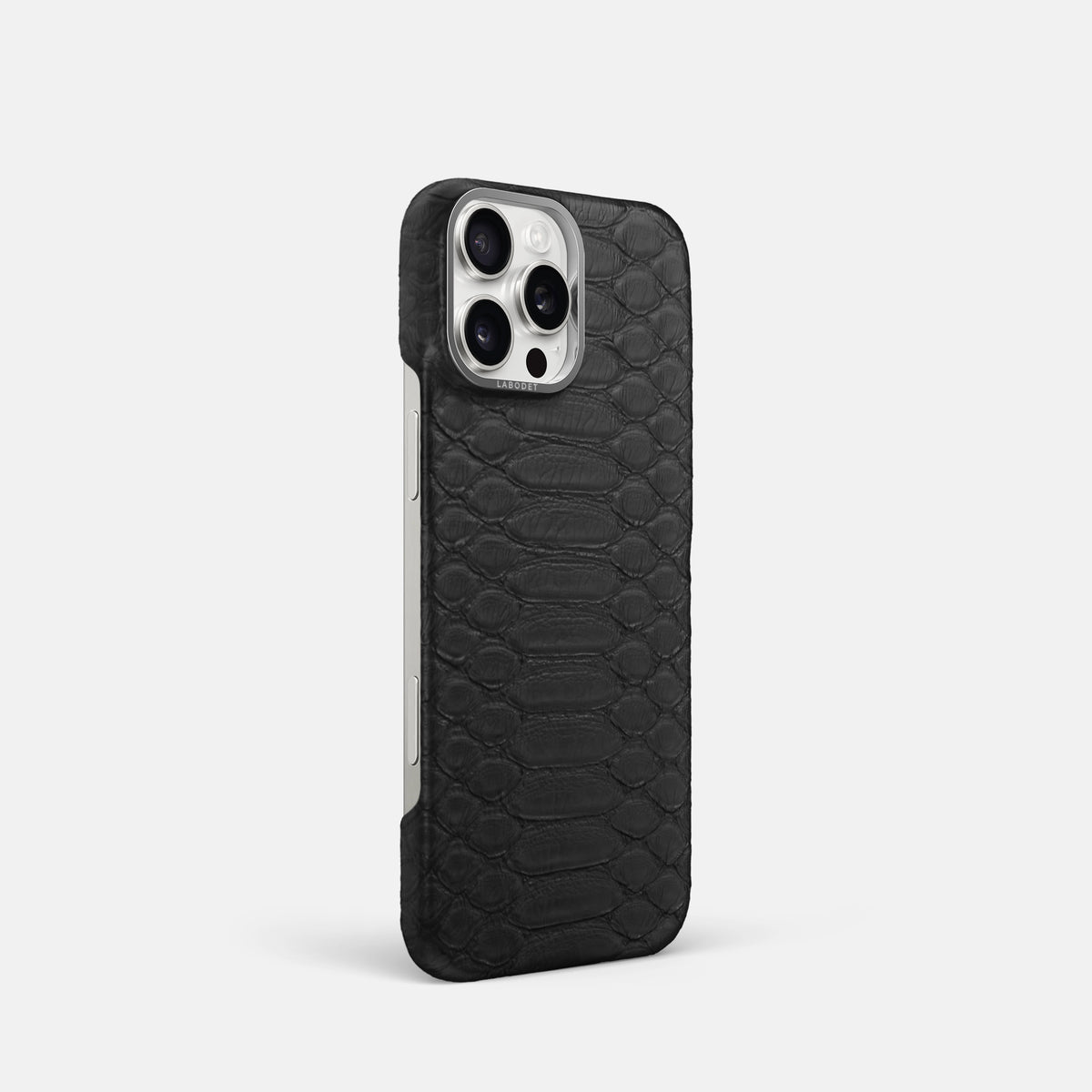 Black iPhone 16 Pro Classic Case Python with Steel Metal -2 | Black-Steel
