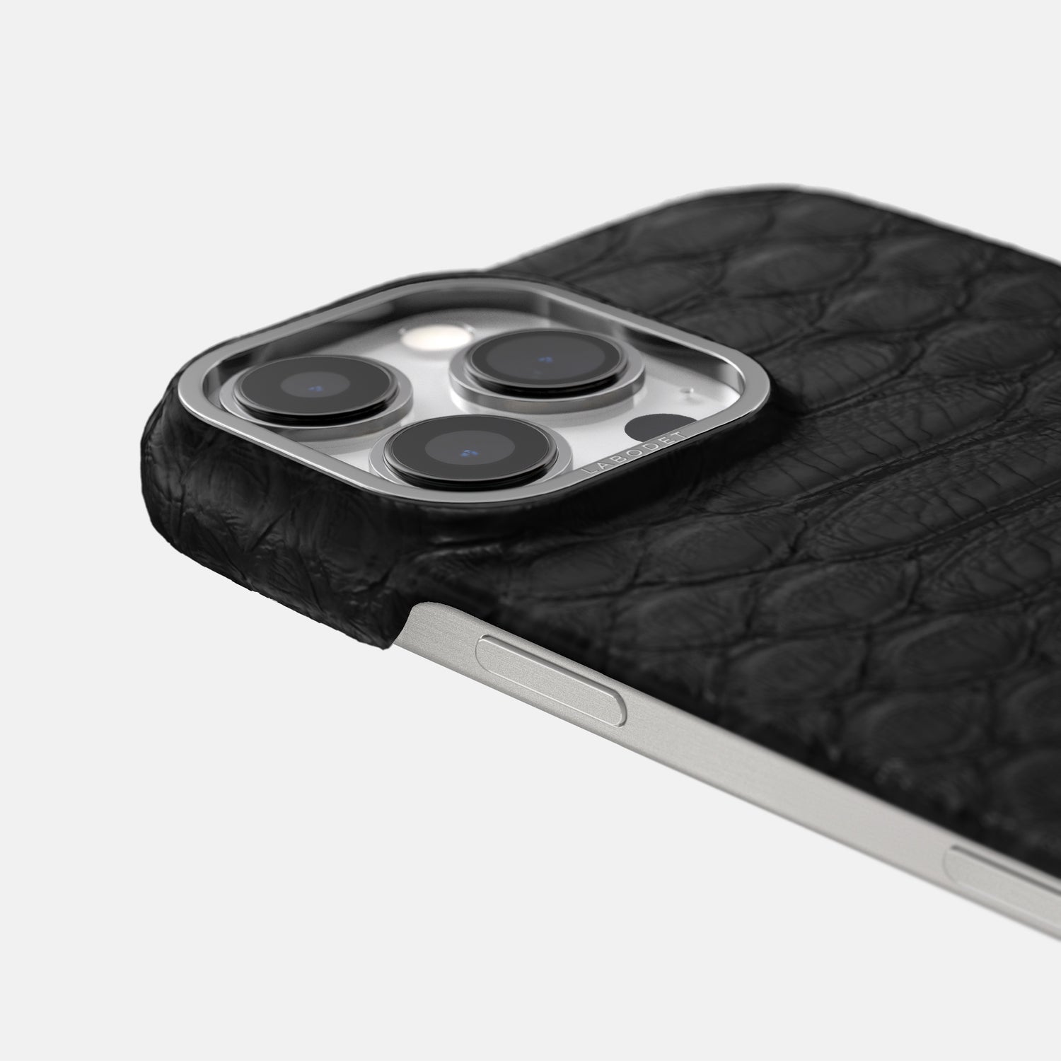 Black iPhone 16 Pro Classic Case Python with Steel Metal -6 | Black-Steel