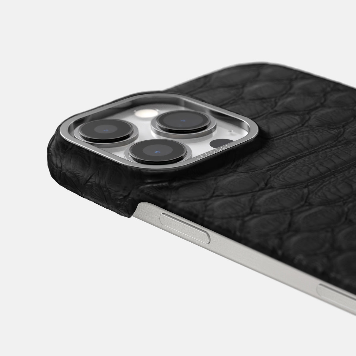 Black iPhone 16 Pro Classic Case Python with Steel Metal -6 | Black-Steel