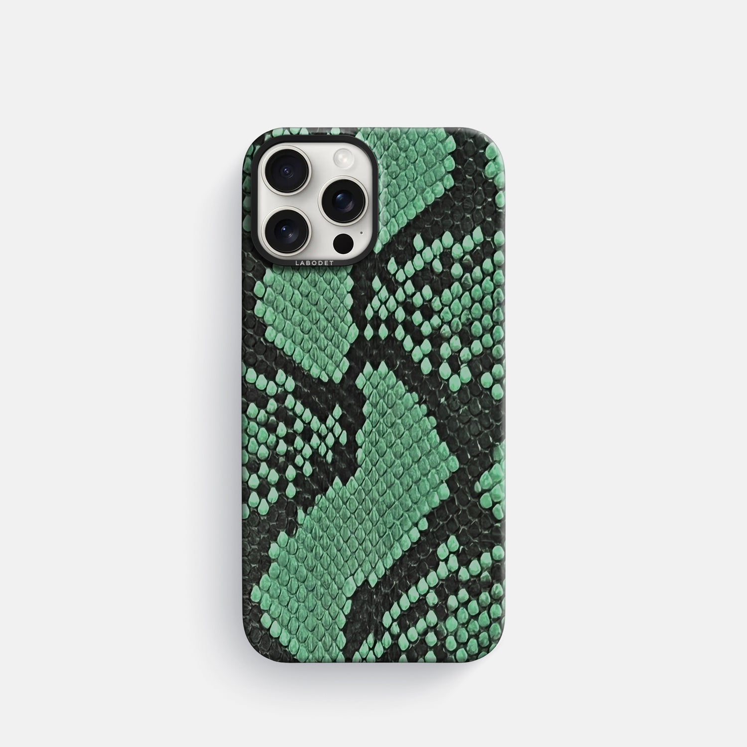 Forest-Green iPhone 16 Pro Classic Case In Python with Black Metal -1 | Forest-Green-Black