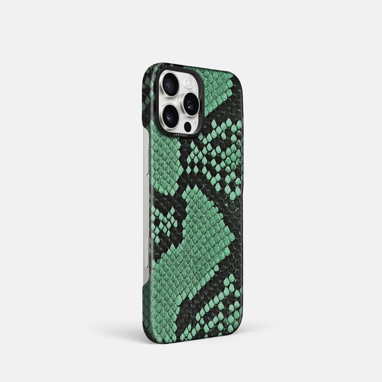 Forest-Green iPhone 16 Pro Classic Case In Python with Black Metal -2 | Forest-Green-Black