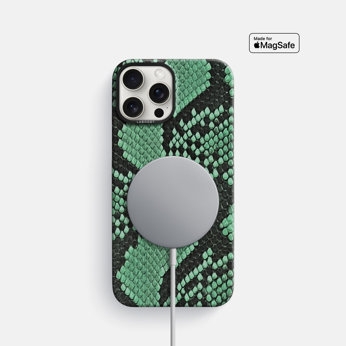 Forest-Green iPhone 16 Pro Classic Case In Python with Black Metal -5 | Forest-Green-Black