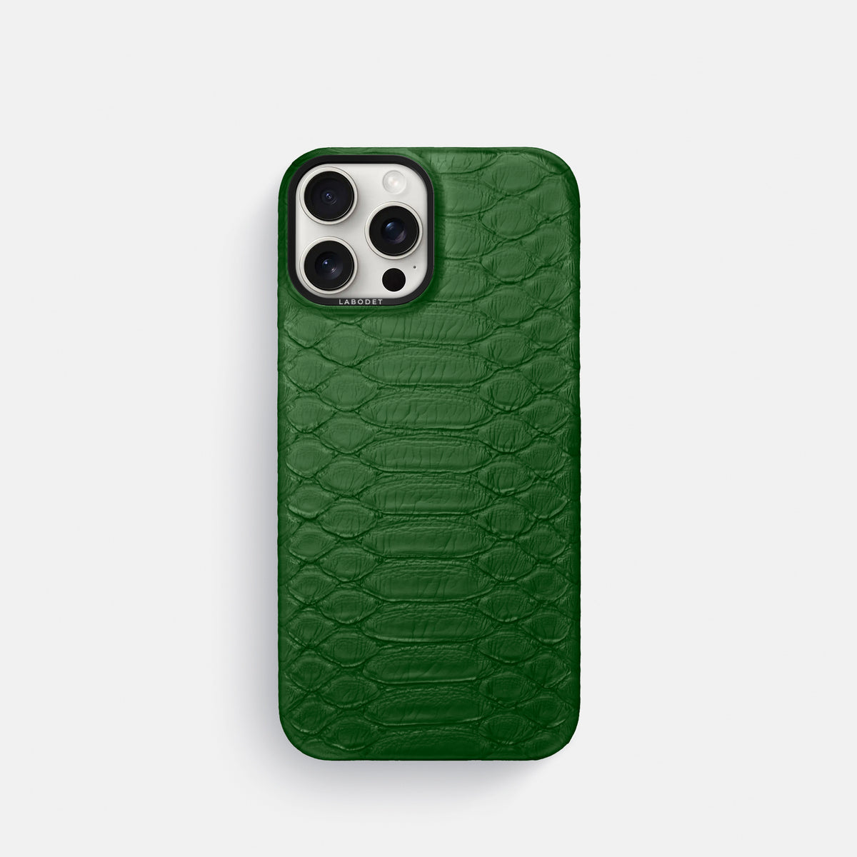 Green iPhone 16 Pro Classic Case Python with Black Metal -1 | Green-Black