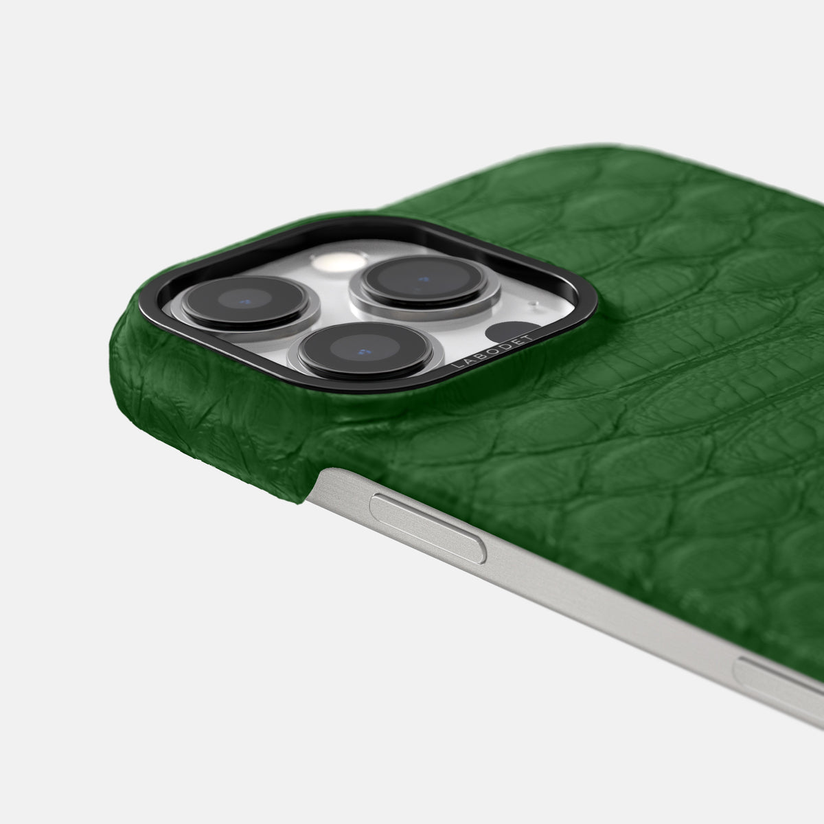 Green iPhone 16 Pro Classic Case Python with Black Metal -6 | Green-Black