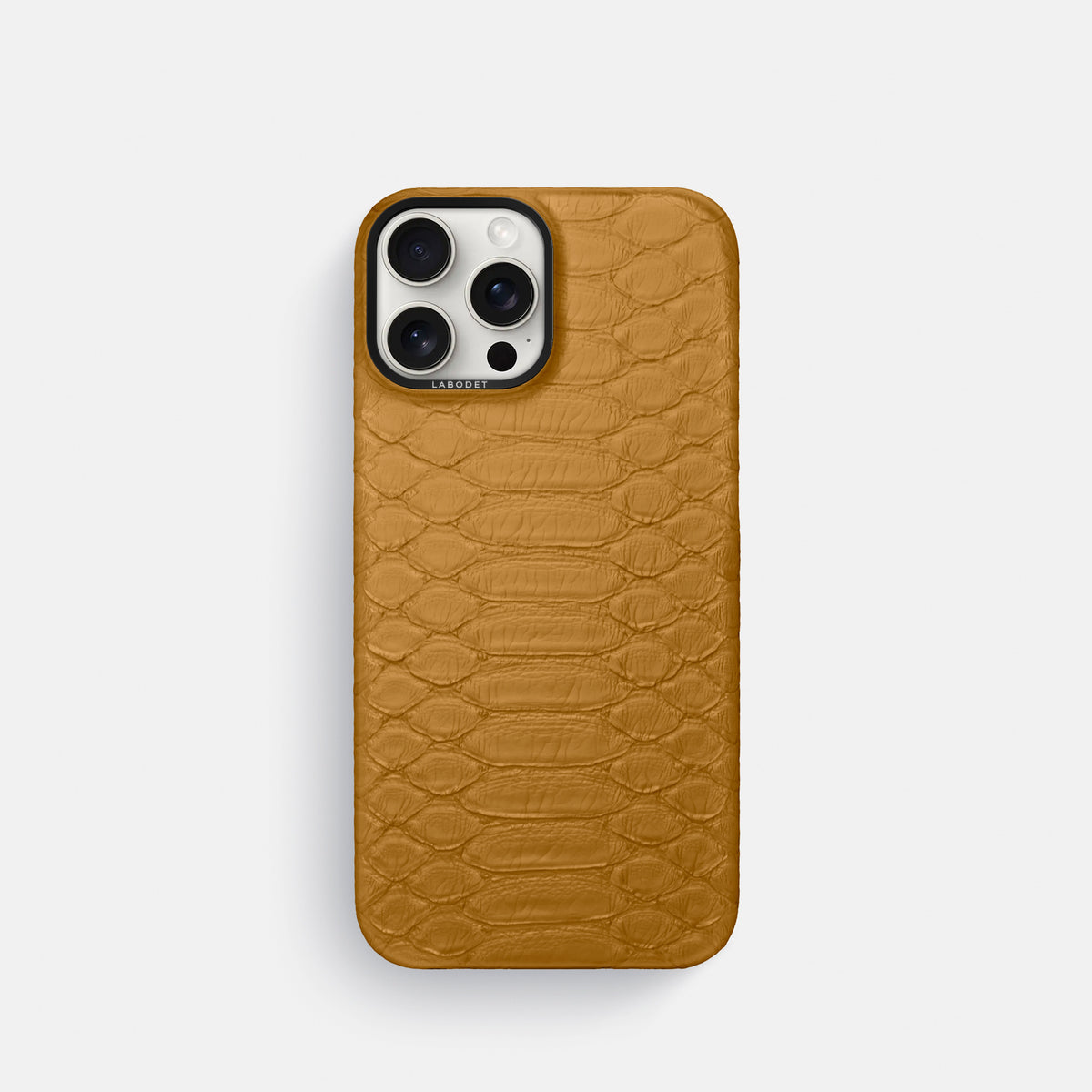 Honey iPhone 16 Pro Classic Case Python with Black Metal -1 | Honey-Black