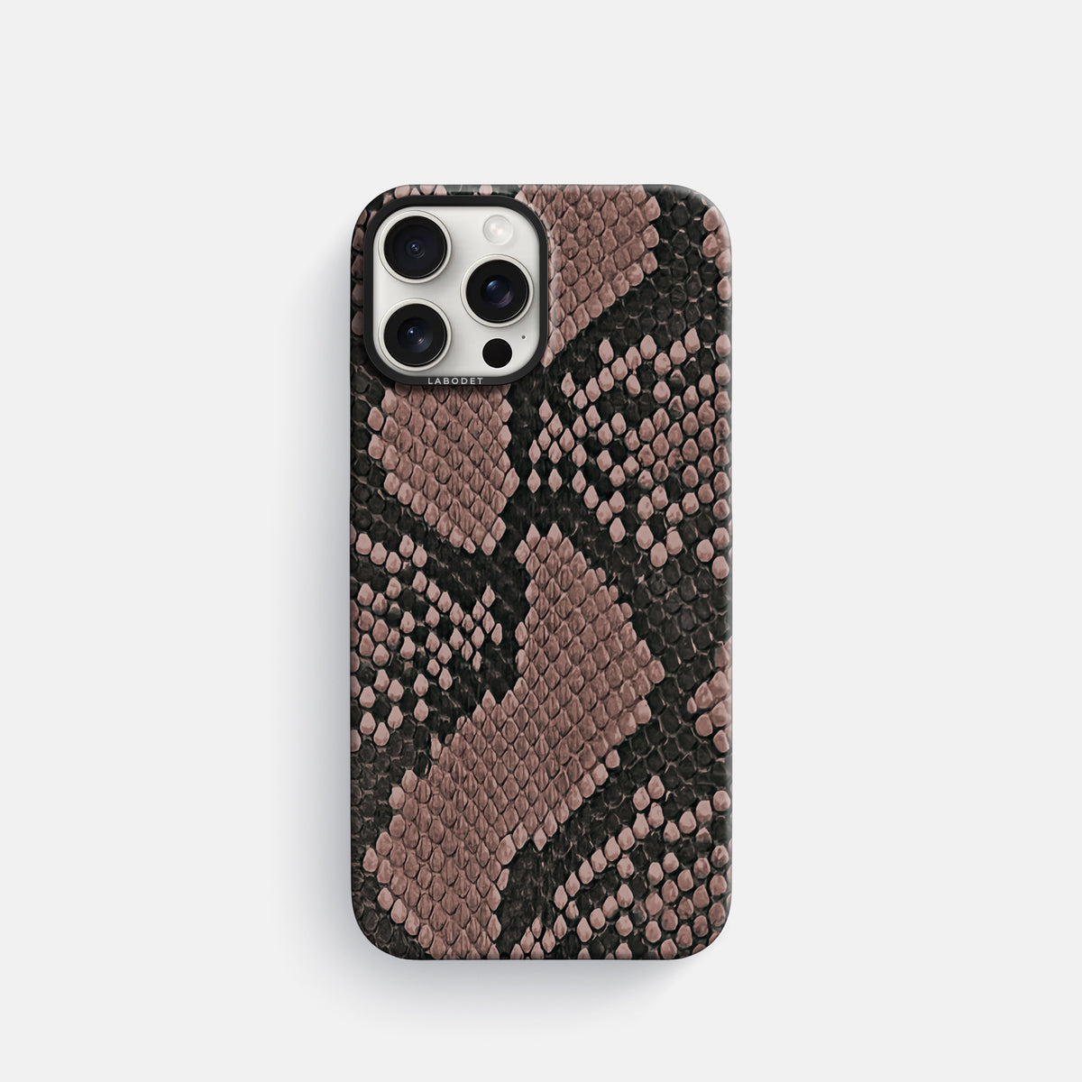 Mahogany-Brown iPhone 16 Pro Classic Case In Python with Black Metal -1 | Mahogany-Brown-Black
