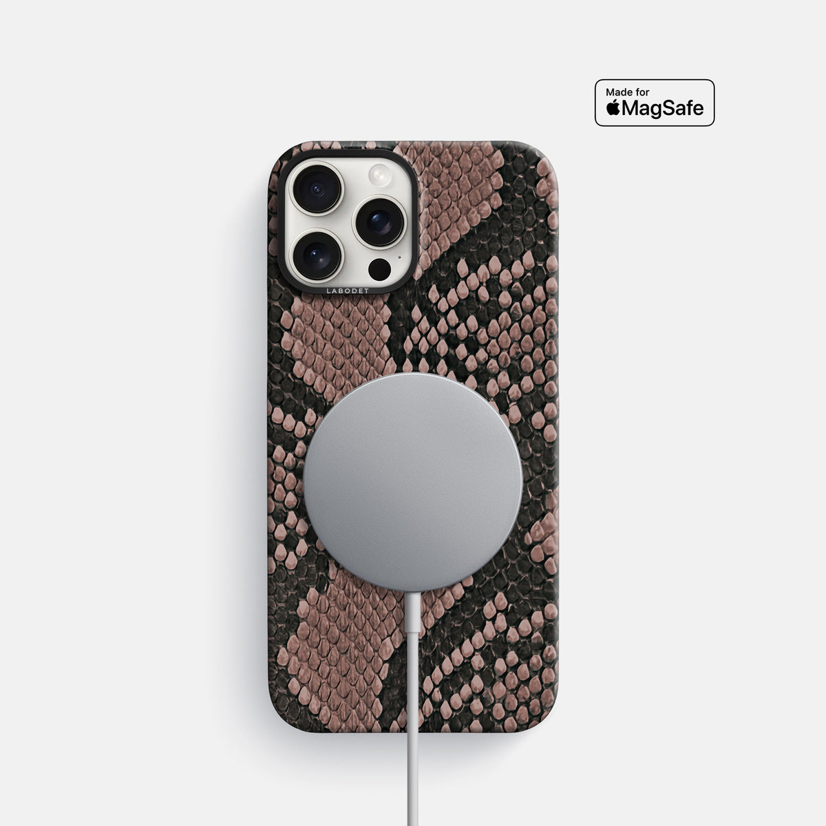 Mahogany-Brown iPhone 16 Pro Classic Case In Python with Black Metal -5 | Mahogany-Brown-Black