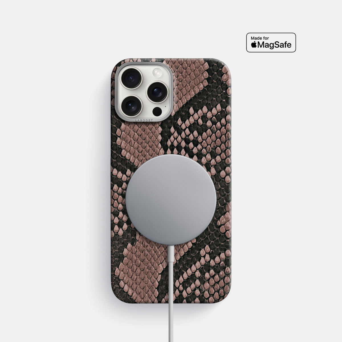 Mahogany-Brown iPhone 16 Pro Classic Case In Python with Steel Metal -5 | Mahogany-Brown-Steel