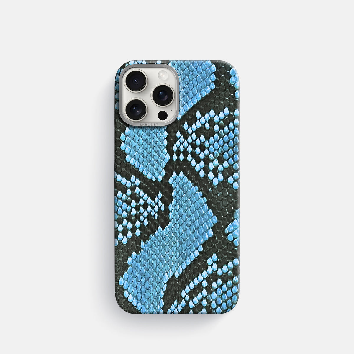 Pacific Blue iPhone 16 Pro Classic Case In Python with Steel Metal -1 | Pacific-Blue-Steel