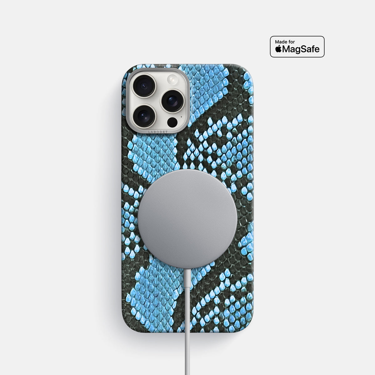 Pacific Blue iPhone 16 Pro Classic Case In Python with Steel Metal -5 | Pacific-Blue-Steel