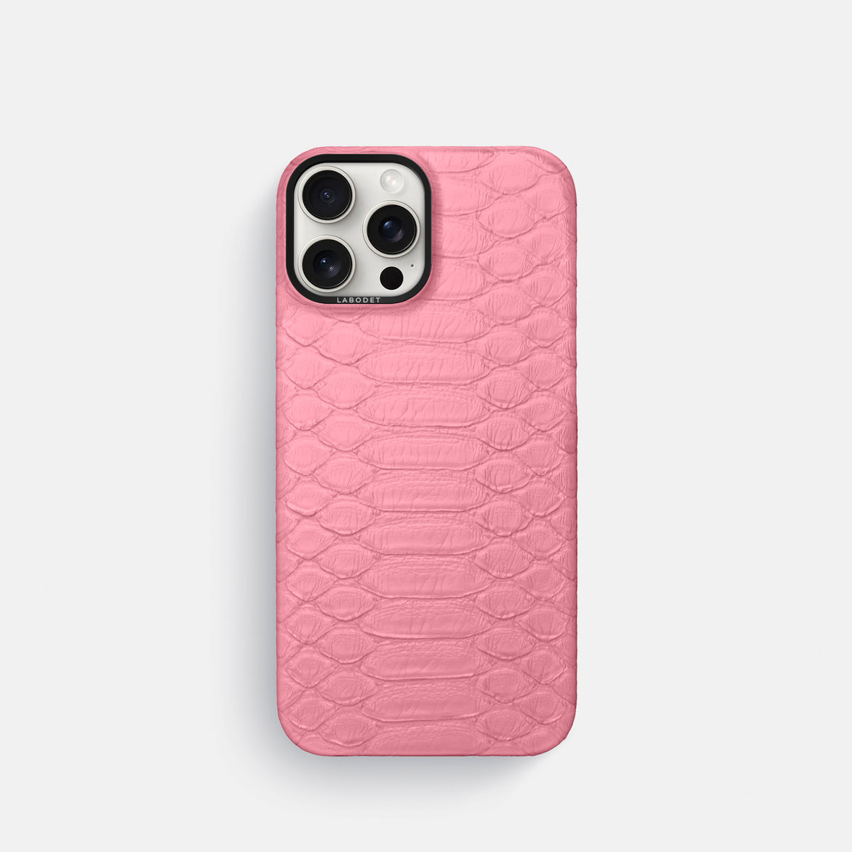 Pink iPhone 16 Pro Classic Case Python with Black Metal -1 | Pink-Black