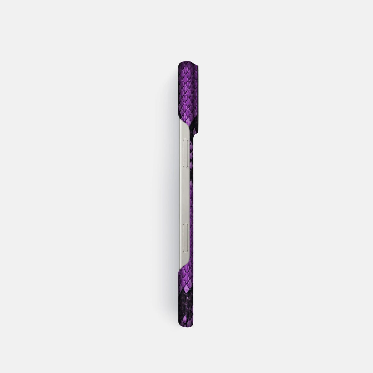 Purple iPhone 16 Pro Classic Case In Python with Black Metal -3 | Purple-Black