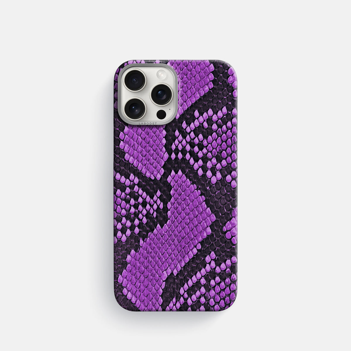 Purple iPhone 16 Pro Classic Case In Python with Steel Metal -1 | Purple-Steel