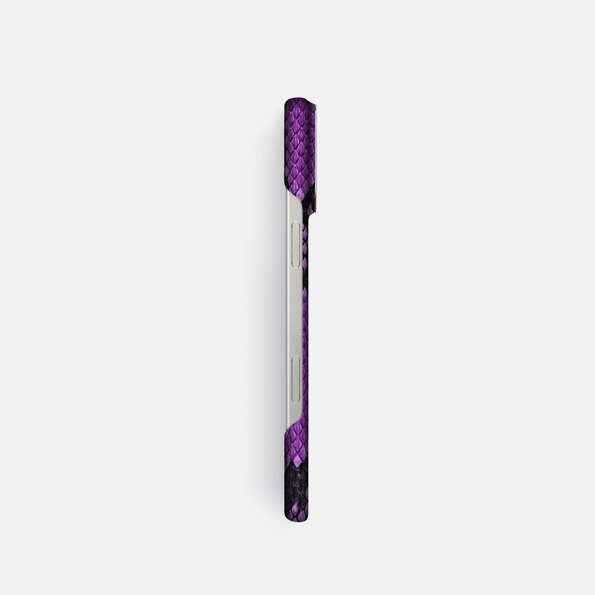 Purple iPhone 16 Pro Classic Case In Python with Steel Metal -3 | Purple-Steel