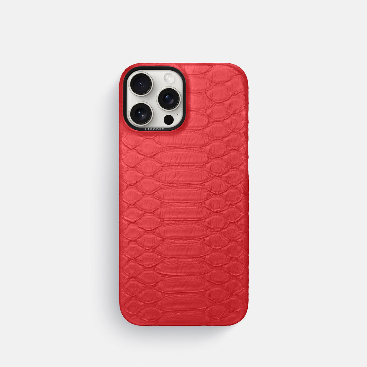 Red iPhone 16 Pro Classic Case Python with Black Metal -1 | Red-Black