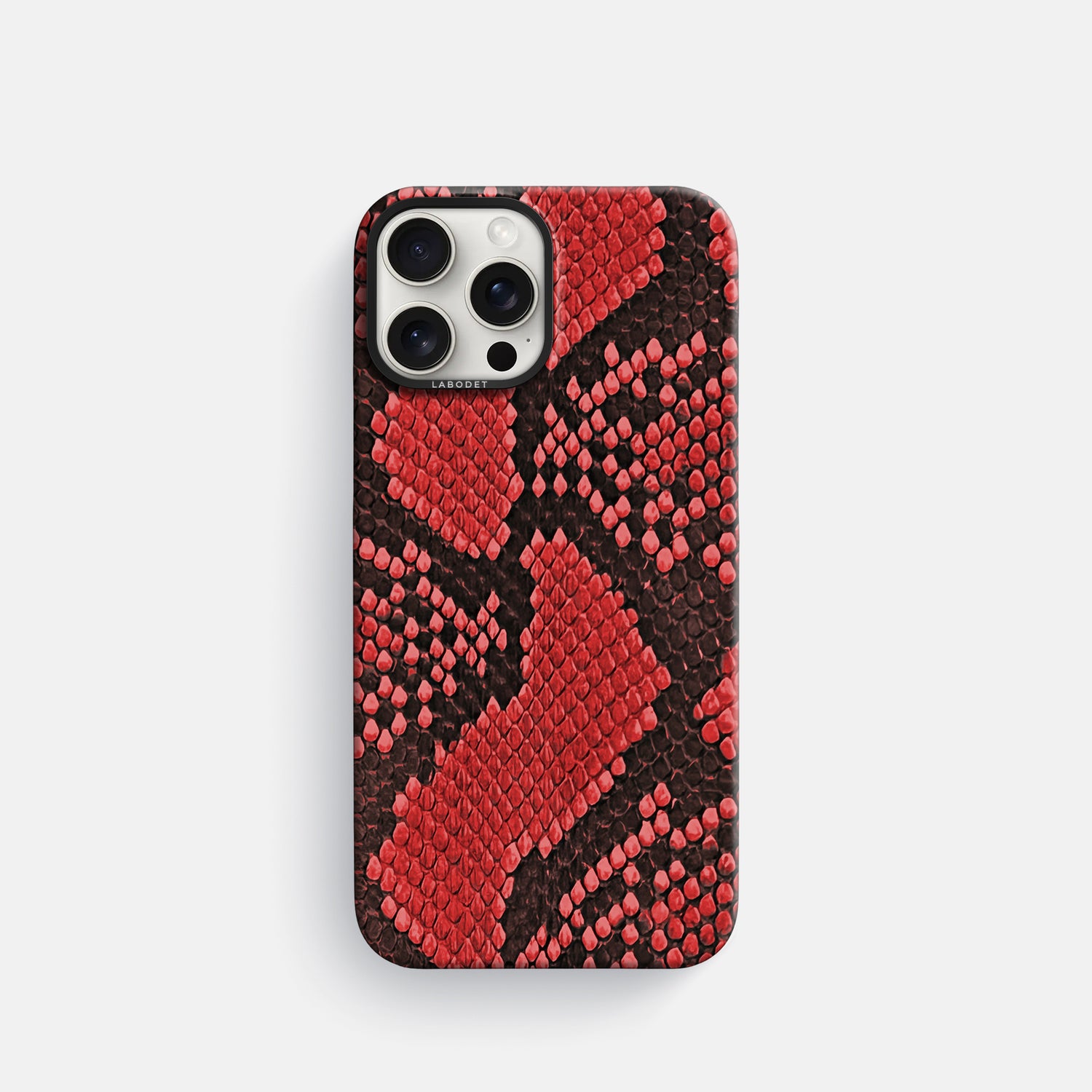 Red iPhone 16 Pro Classic Case In Python with Black Metal -1 | Red-Black