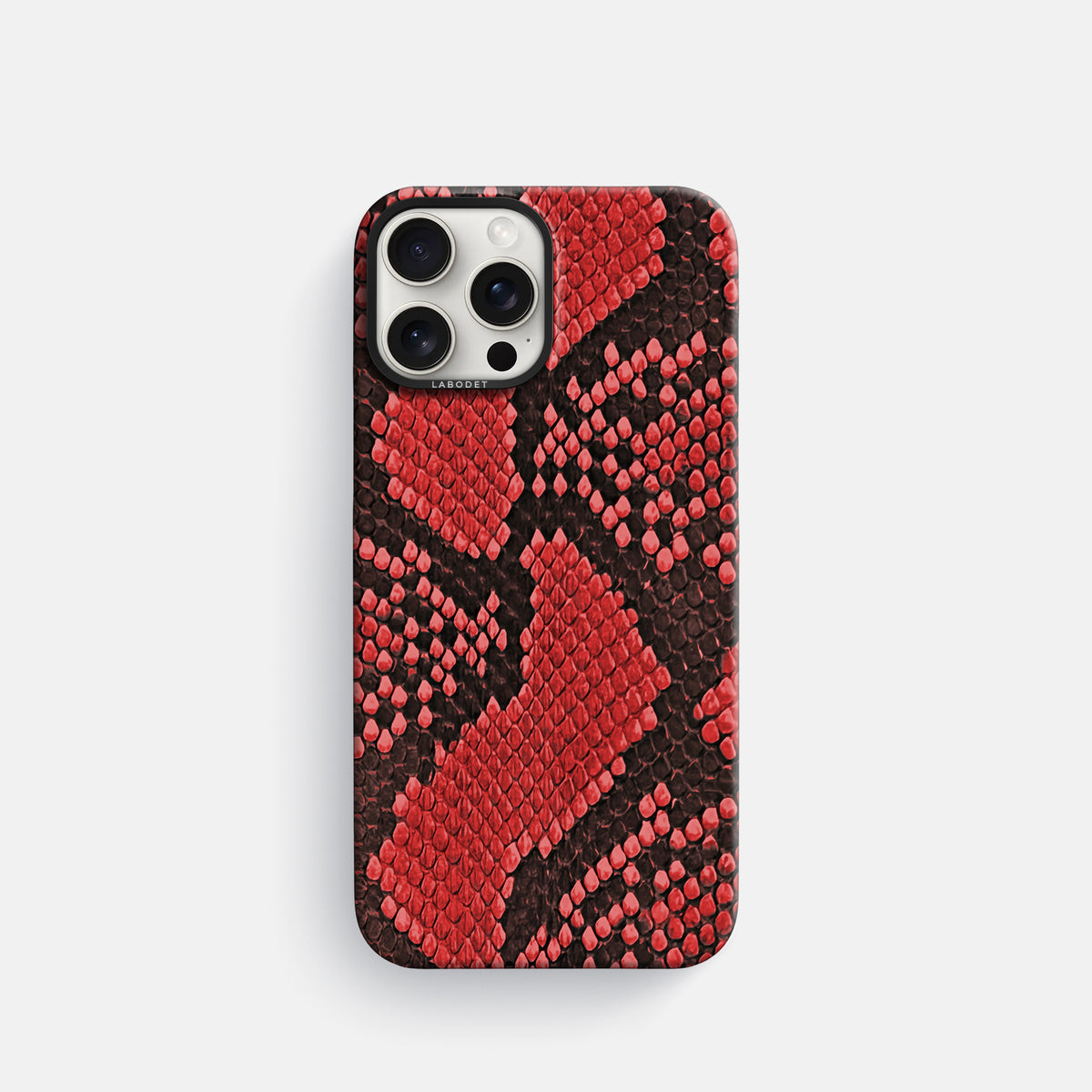 Red iPhone 16 Pro Classic Case In Python with Black Metal -1 | Red-Black