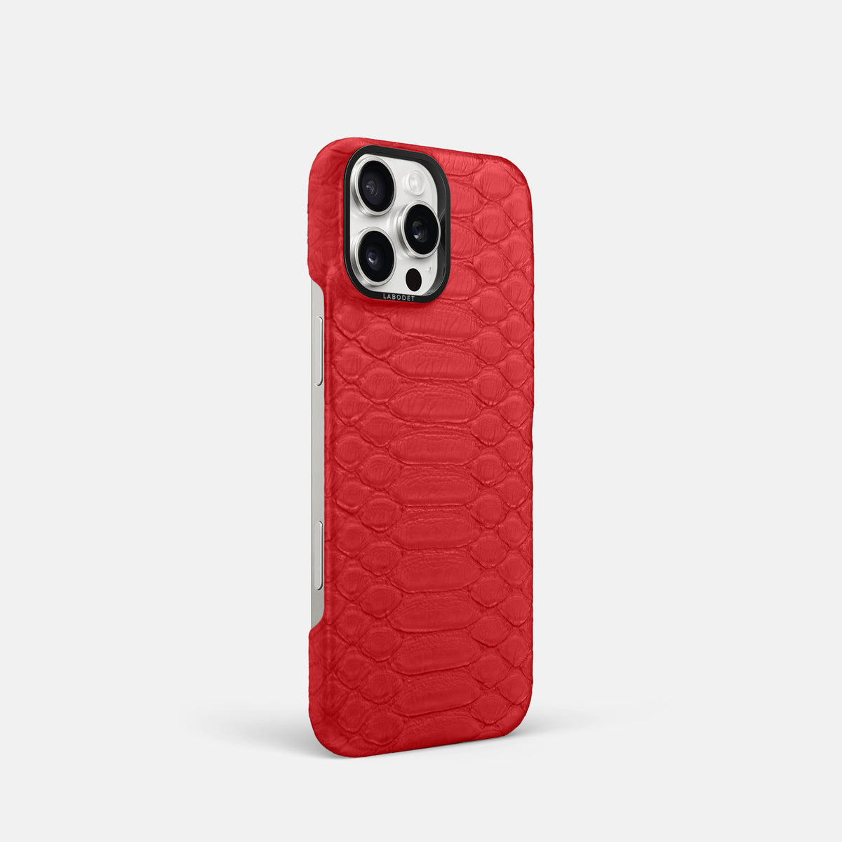 Red iPhone 16 Pro Classic Case Python with Black Metal -2 | Red-Black