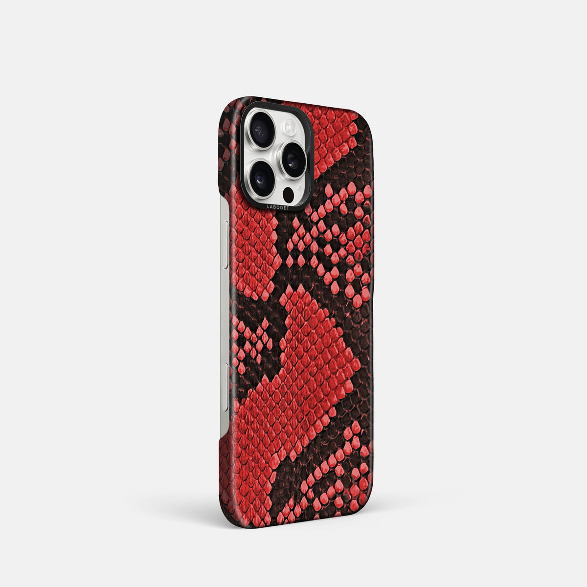 Red iPhone 16 Pro Classic Case In Python with Black Metal -2 | Red-Black