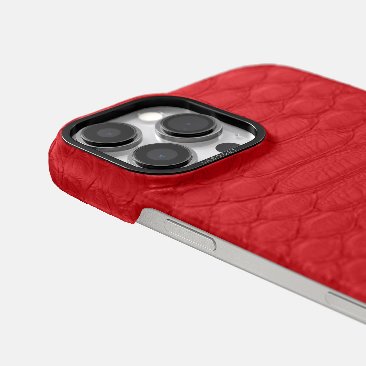 Red iPhone 16 Pro Classic Case Python with Black Metal -6 | Red-Black