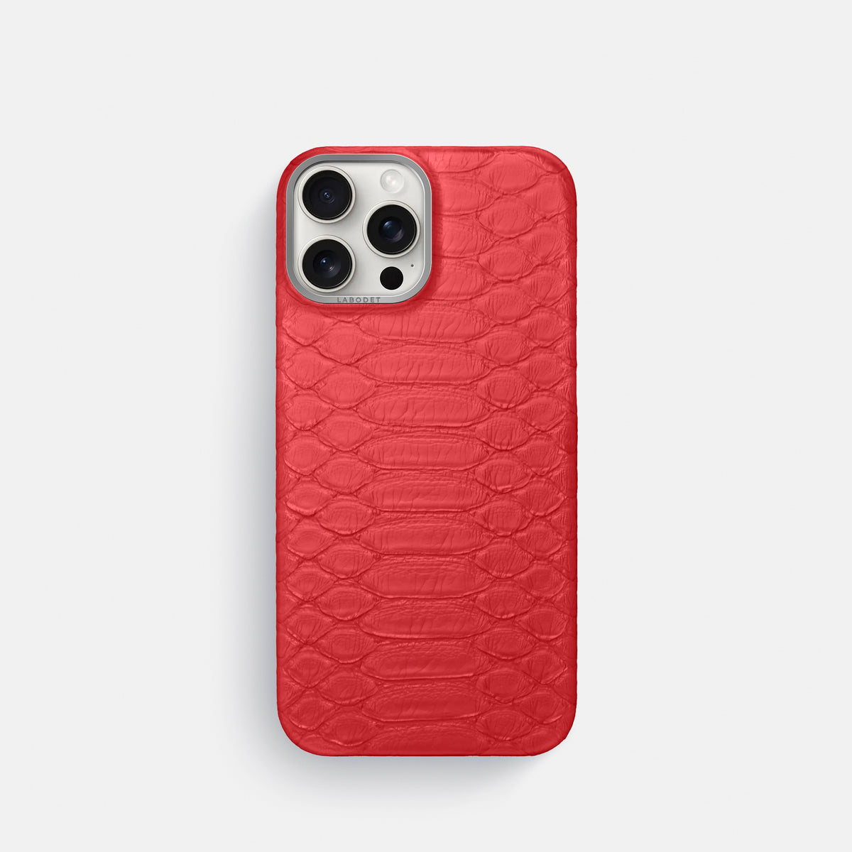 Red iPhone 16 Pro Classic Case Python with Steel Metal -1 | Red-Steel