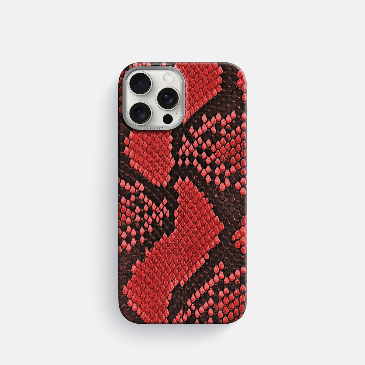 Red iPhone 16 Pro Classic Case In Python with Steel Metal -1 | Red-Steel