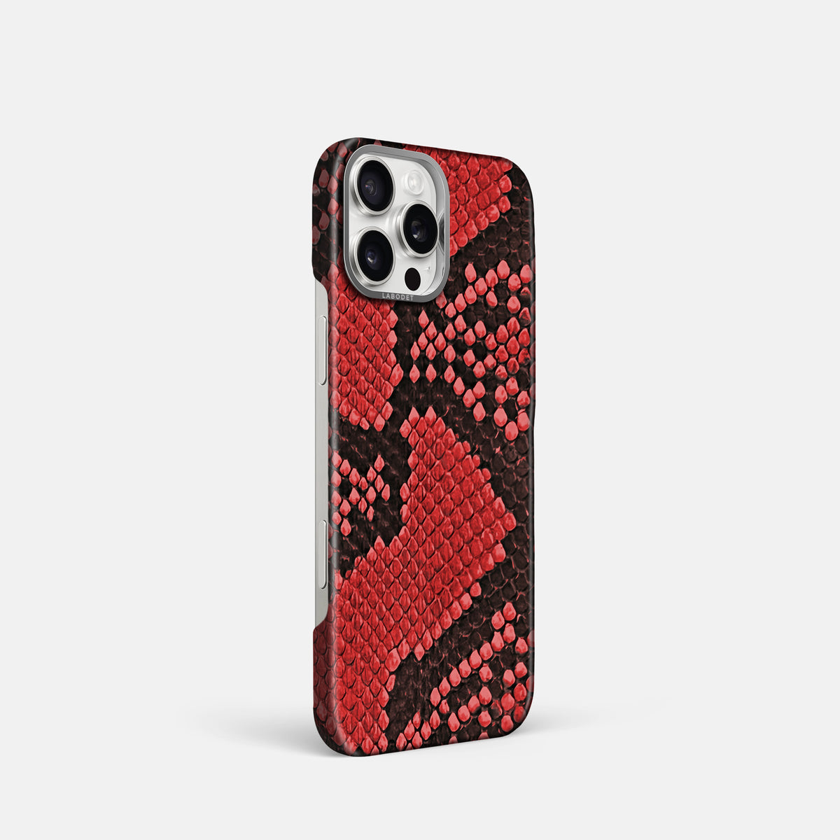 Red iPhone 16 Pro Classic Case In Python with Steel Metal -2 | Red-Steel