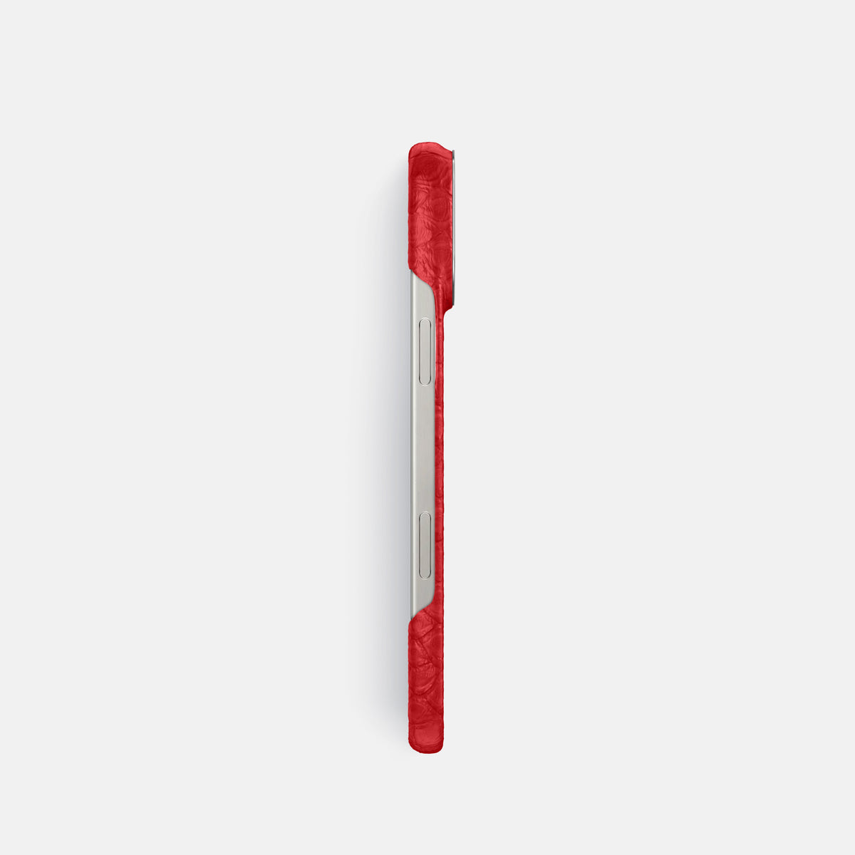 Red iPhone 16 Pro Classic Case Python with Steel Metal -3 | Red-Steel