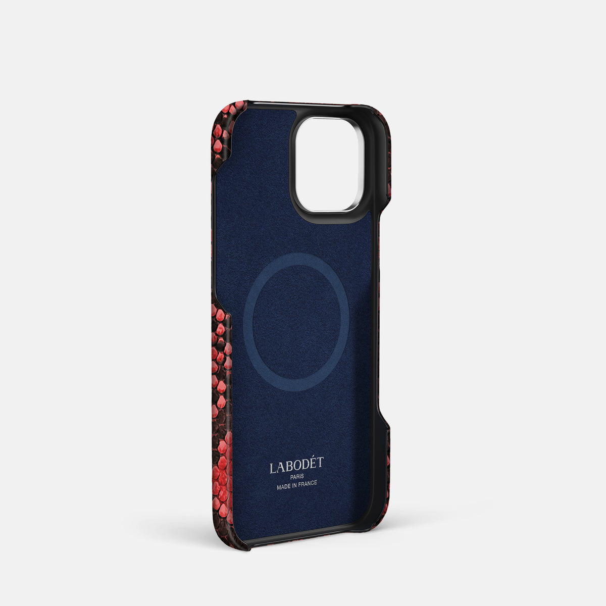 Red iPhone 16 Pro Classic Case In Python with Steel Metal -4 | Red-Steel