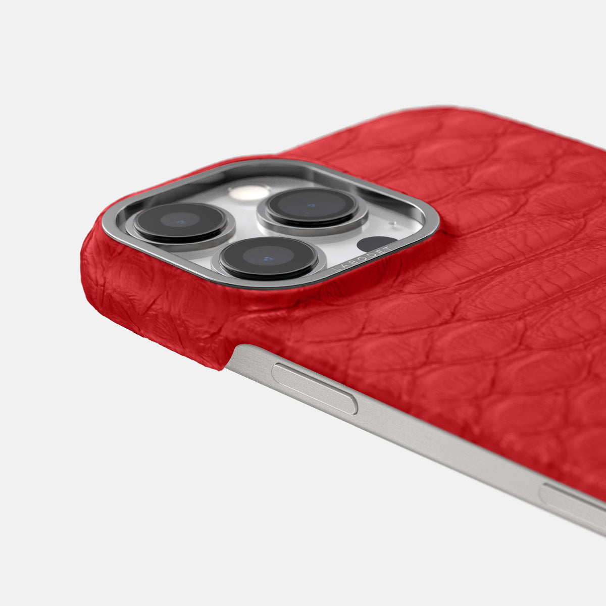 Red iPhone 16 Pro Classic Case Python with Steel Metal -6 | Red-Steel