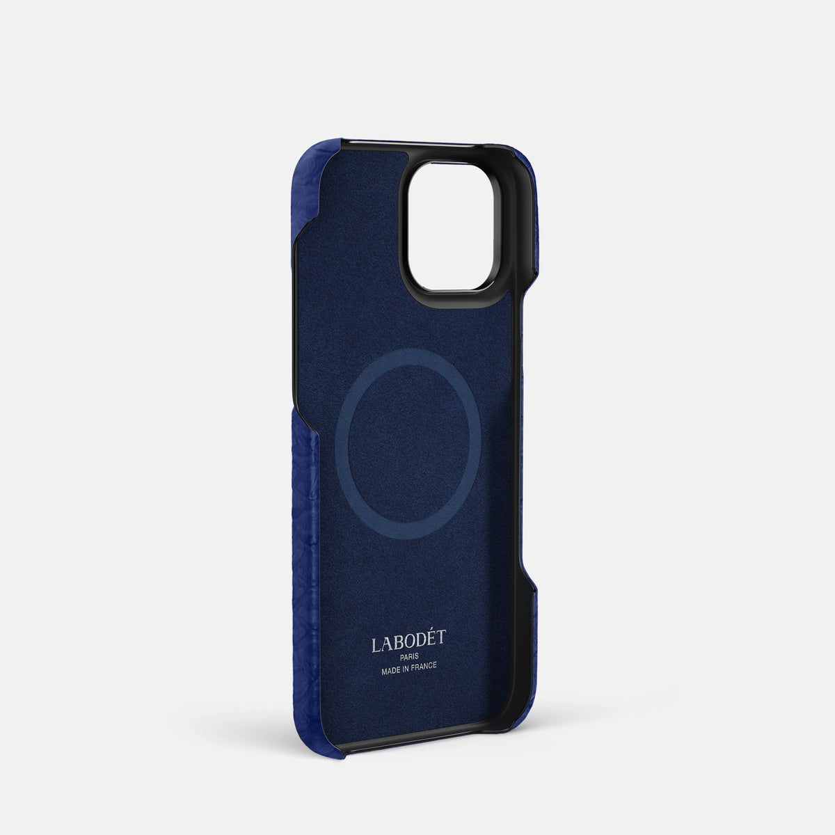 Royal Blue iPhone 16 Pro Classic Case Python with Black Metal -4 | Royal-Blue-Black